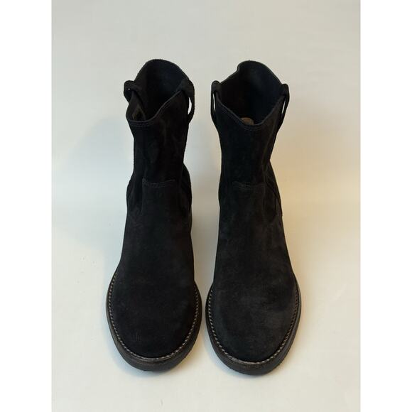 Isabel Marant Black Suede Susee Crisi Ankle Boots Flat FR 41 US 10-11 NEW $850 - Picture 4 of 7